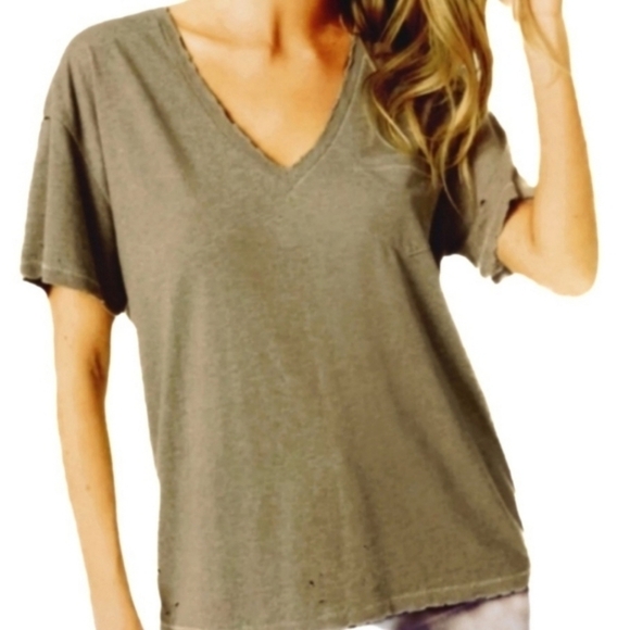 Joe's Jeans Zelly Oversized Distressed T-Shirt Earth Army Green S - Picture 1 of 7